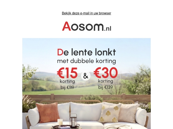 🌷 Spring Sale is gestart! 15€ korting bij 119€+ of 30€ extra vanaf 139€