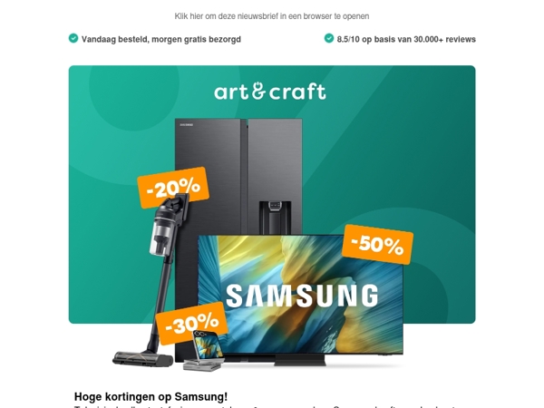 Marshall speakers, Samsung TV's, Canon Camera's & meer