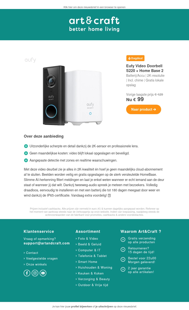 DAGDEAL: Eufy Video Doorbell S220 Battery + Home Base 2 π₯ DAGDEAL: Eufy Video Doorbell S220 Battery + Home Base 2 π₯