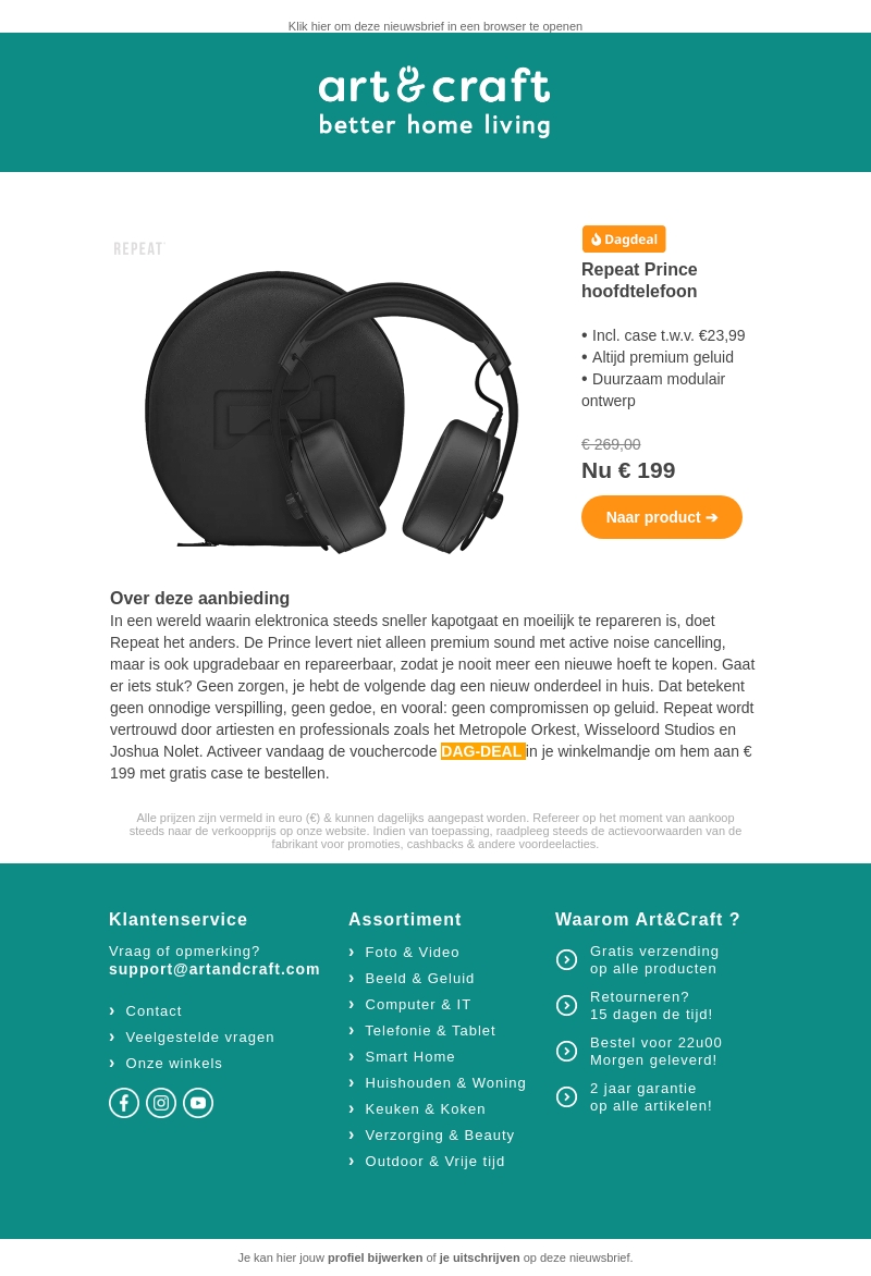 DAGDEAL: Repeat Prince hoofdtelefoon + hardcase 🎶 DAGDEAL: Repeat Prince hoofdtelefoon + hardcase 🎶