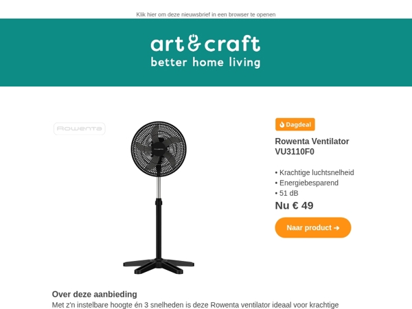 DAGDEAL: Rowenta Ventilator VU3110F0 🌬️