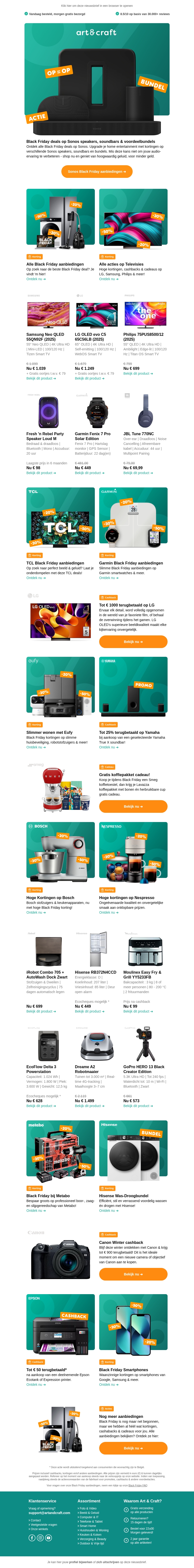 Vanaf nu: Black Friday kortingen op Sonos, Nespresso, Eufy & meer 🔥 Vanaf nu: Black Friday kortingen op Sonos, Nespresso, Eufy & meer 🔥
