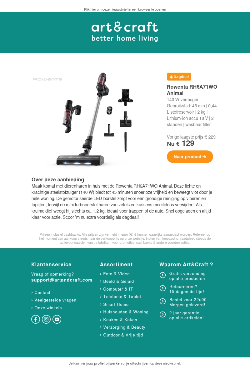 DAGDEAL: Rowenta steelstofzuiger RH6A71WO Animal ๐ฅ DAGDEAL: Rowenta steelstofzuiger RH6A71WO Animal ๐ฅ