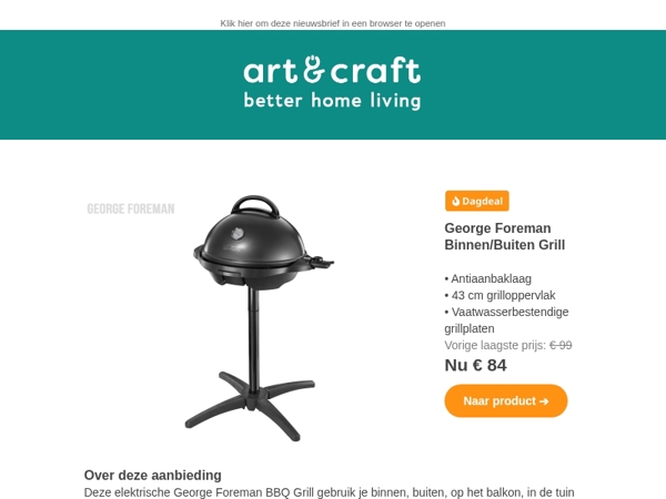 DAGDEAL: George Foreman binnen- en buiten BBQ 🔥