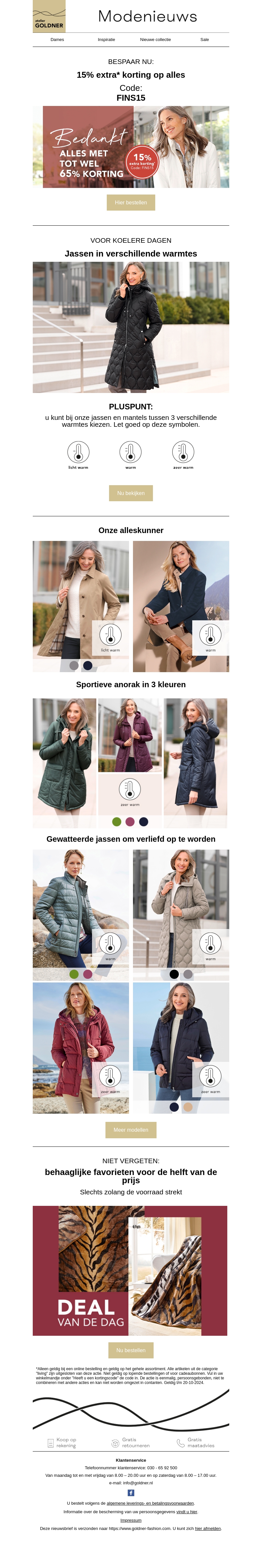 15% extra korting op het gehele assortiment 15% extra korting op het gehele assortiment