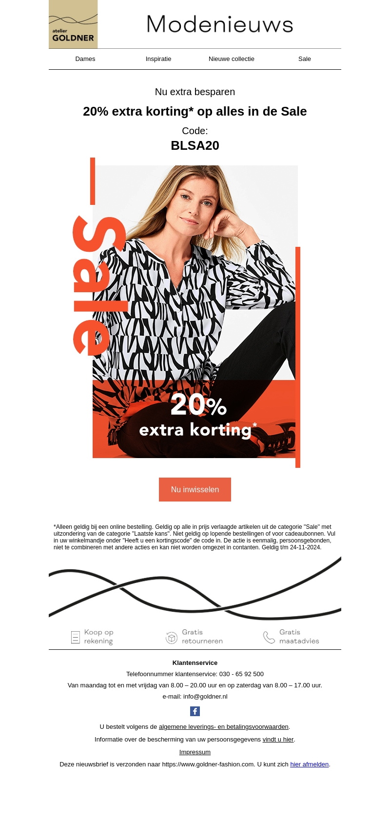 20% extra korting op alles in de Sale 20% extra korting op alles in de Sale