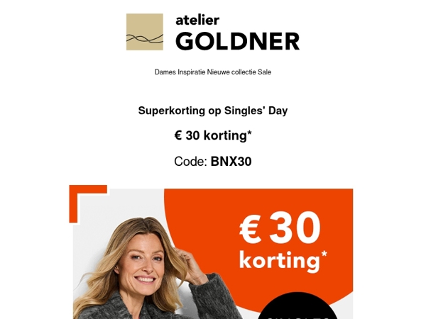 € 30 korting op Singles' Day
