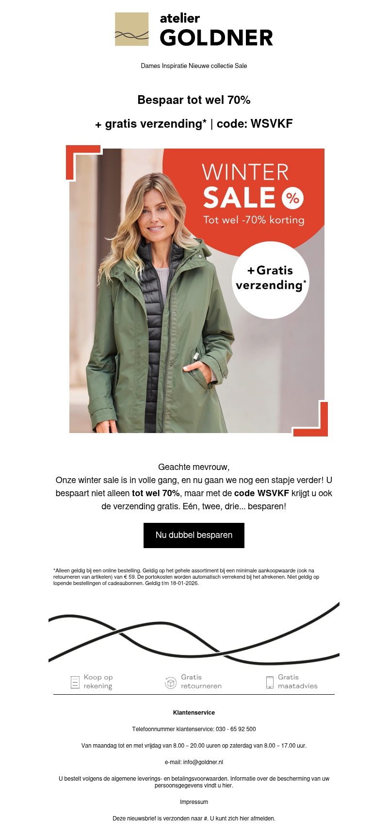 Gratis verzending + nog meer besparen in de sale Gratis verzending + nog meer besparen in de sale