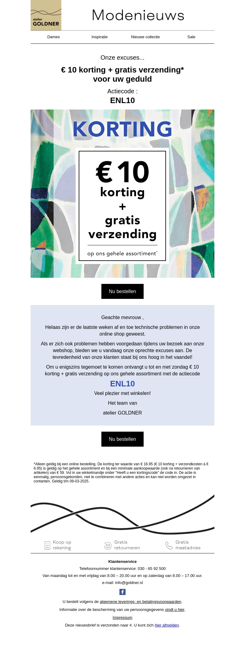 Onze excuses! € 10 korting + gratis verzending Onze excuses! € 10 korting + gratis verzending