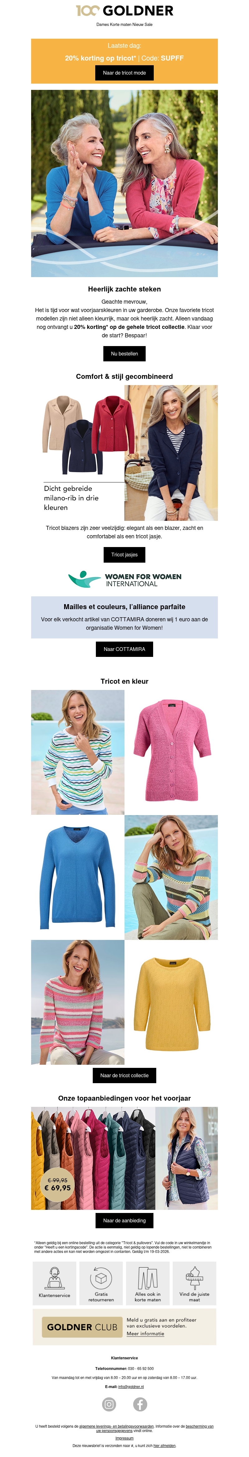 Laatste dag – 20% korting op tricot Laatste dag – 20% korting op tricot
