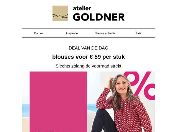 Deal van de dag: blouses voor € 59 per stuk