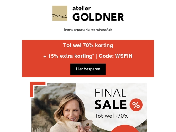 📢 15% extra korting in de Final Sale