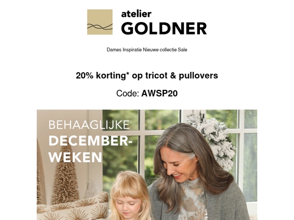 20% korting op tricot mode