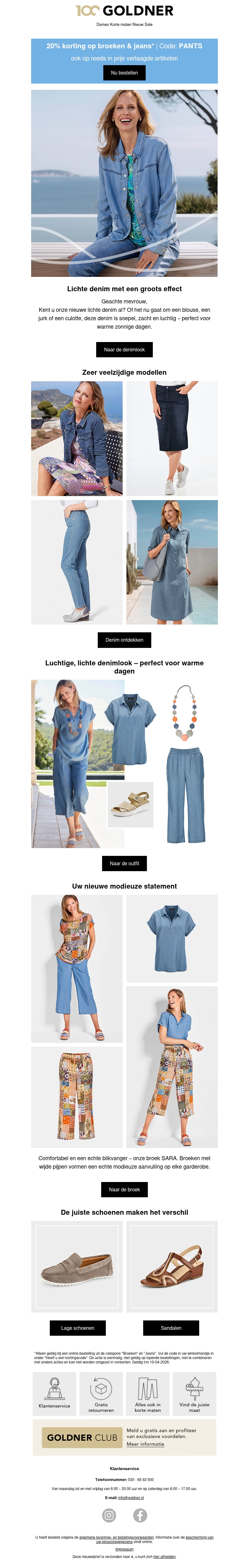 Lichte denim met 20% korting Lichte denim met 20% korting