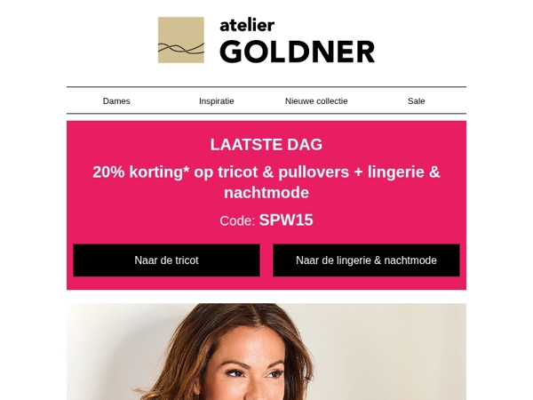 Lingerie en nachtmode nu met 20% korting