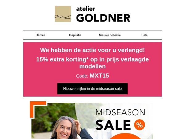 Voor u verlengd: tot -50% + 15% extra korting
