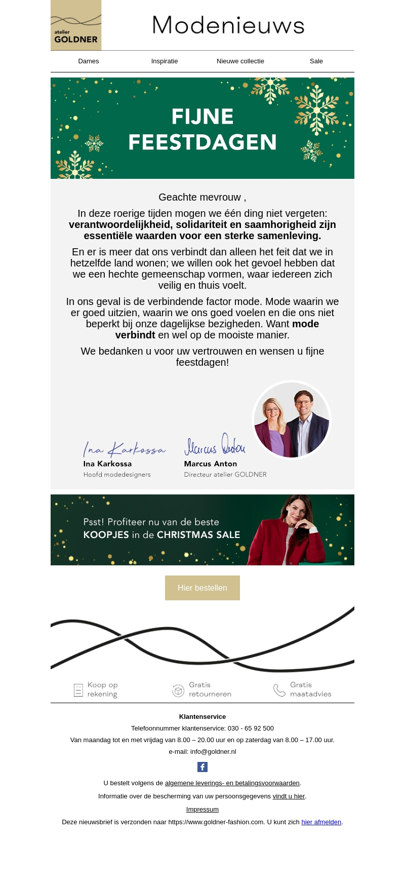 We wensen u fijne feestdagen We wensen u fijne feestdagen