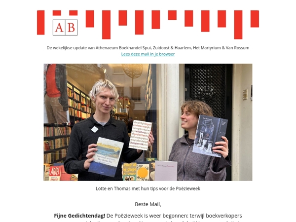 Fijne Gedichtendag! (+ Librislonglist + afscheidstips Bob)