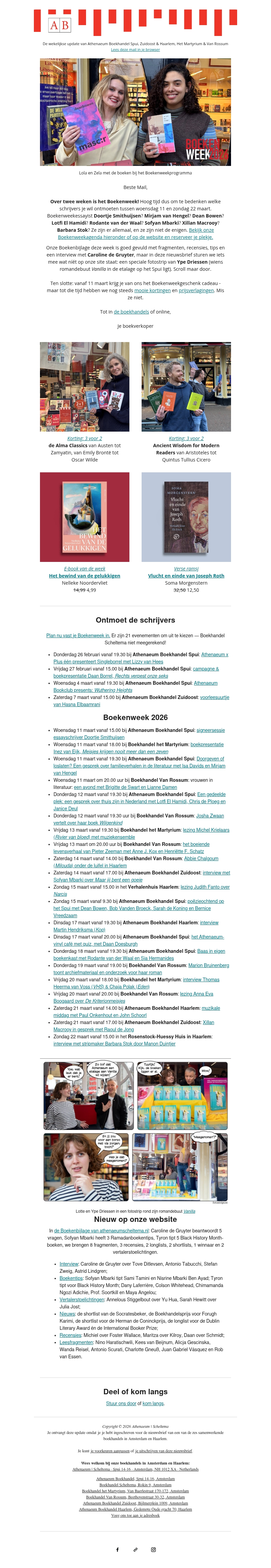 De Boekenweekagenda & Athenaeum verfotostript De Boekenweekagenda & Athenaeum verfotostript