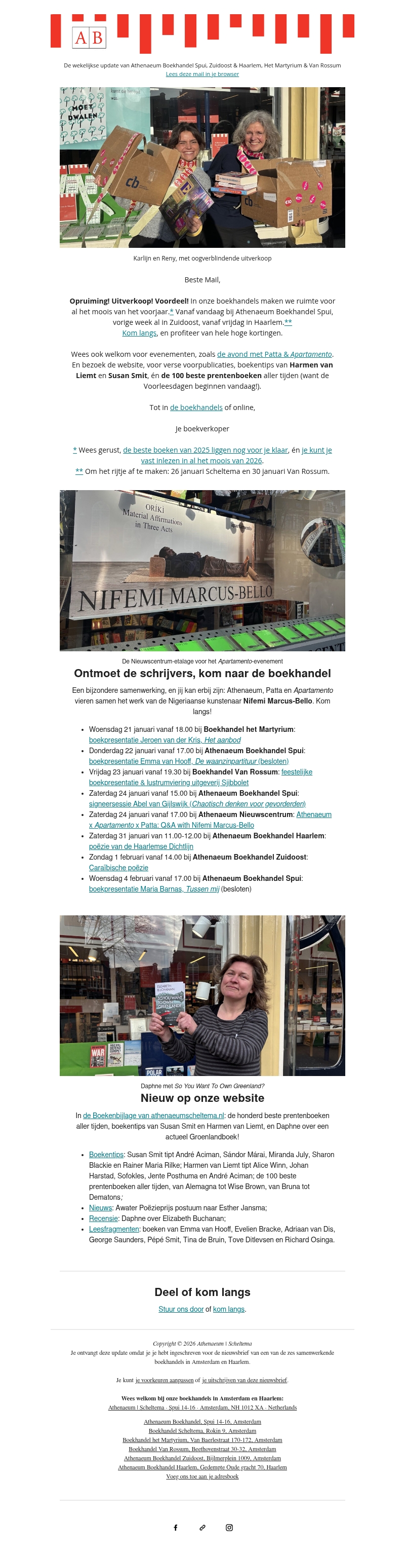 Uitverkoop! Opruiming! Voordeel! Uitverkoop! Opruiming! Voordeel!