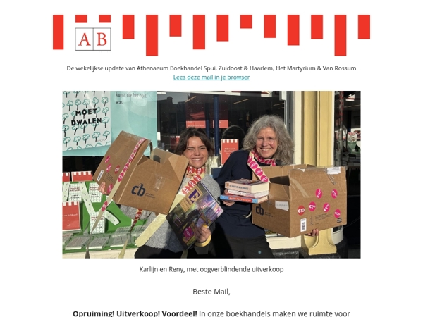 Uitverkoop! Opruiming! Voordeel!