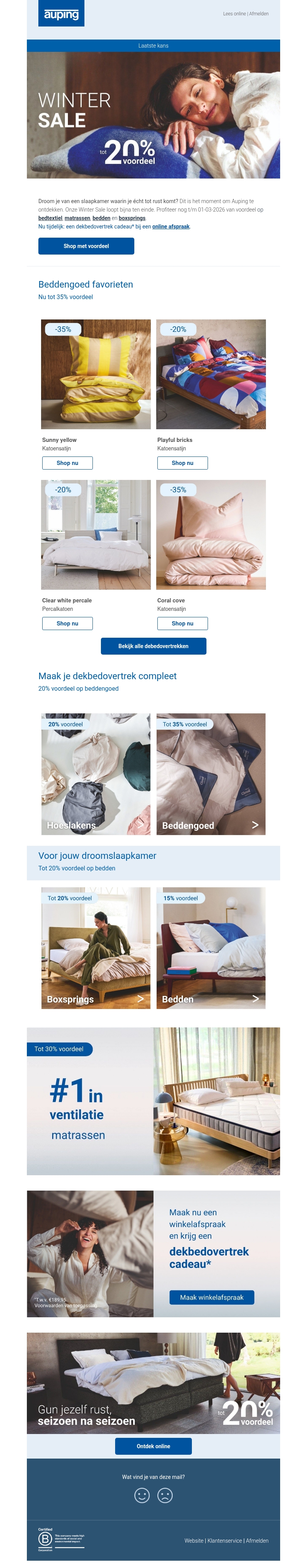 Laatste kans: tot 20% voordeel op jouw slaapkamer💙 Laatste kans: tot 20% voordeel op jouw slaapkamer💙