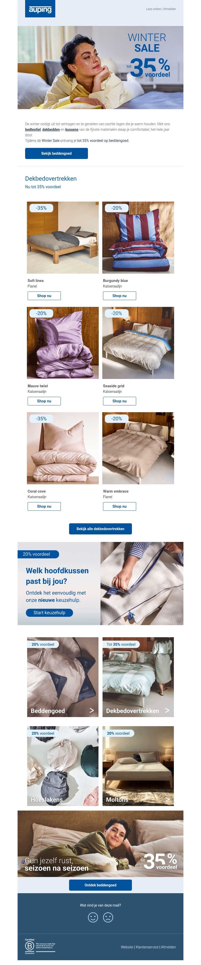 Tot 35% voordeel op bedtextiel π Tot 35% voordeel op bedtextiel π