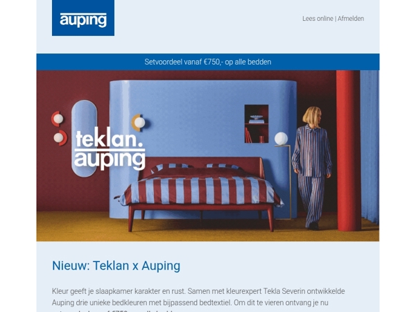 Unieke design samenwerking: Teklan x Auping  💙