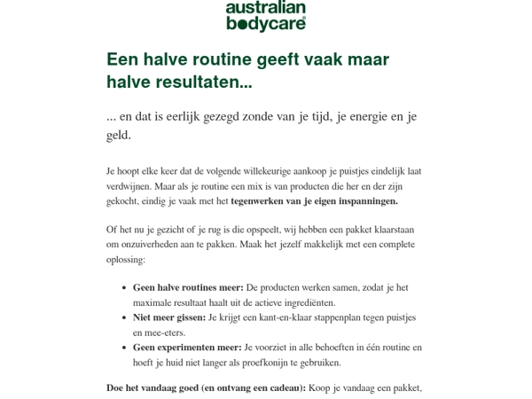 Beste klant, Stop met het verspillen van geld aan halve huidverzorgingsroutines 🛑