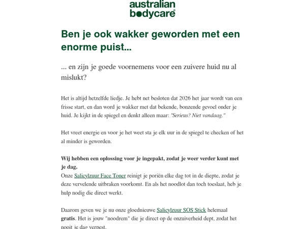 onze favoriete klant, je GRATIS Salicylzuur SOS Stick wacht op je 🌋