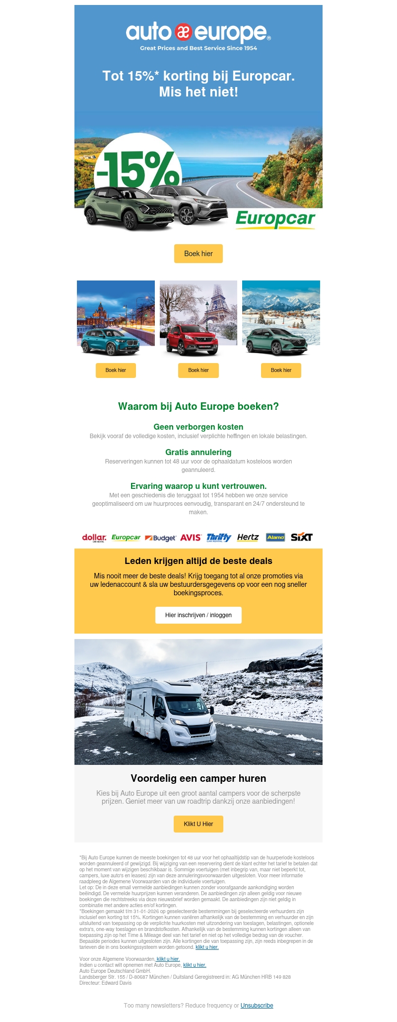 Tot 15%* korting bij Europcar. Mis het niet! Tot 15%* korting bij Europcar. Mis het niet!