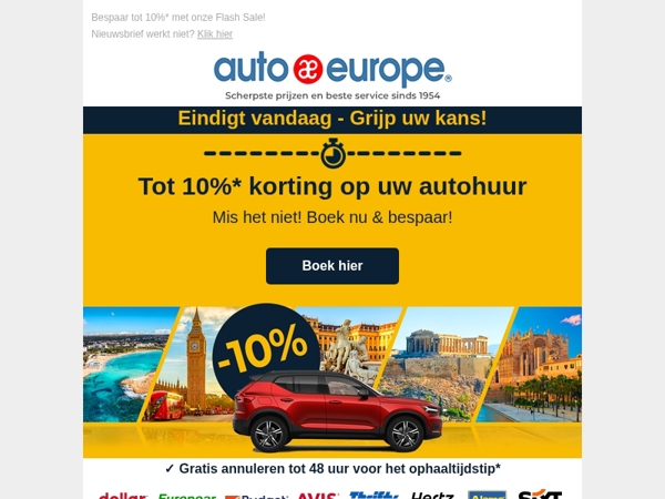 Laatste dag om tot 10% te besparen – Mis het niet!