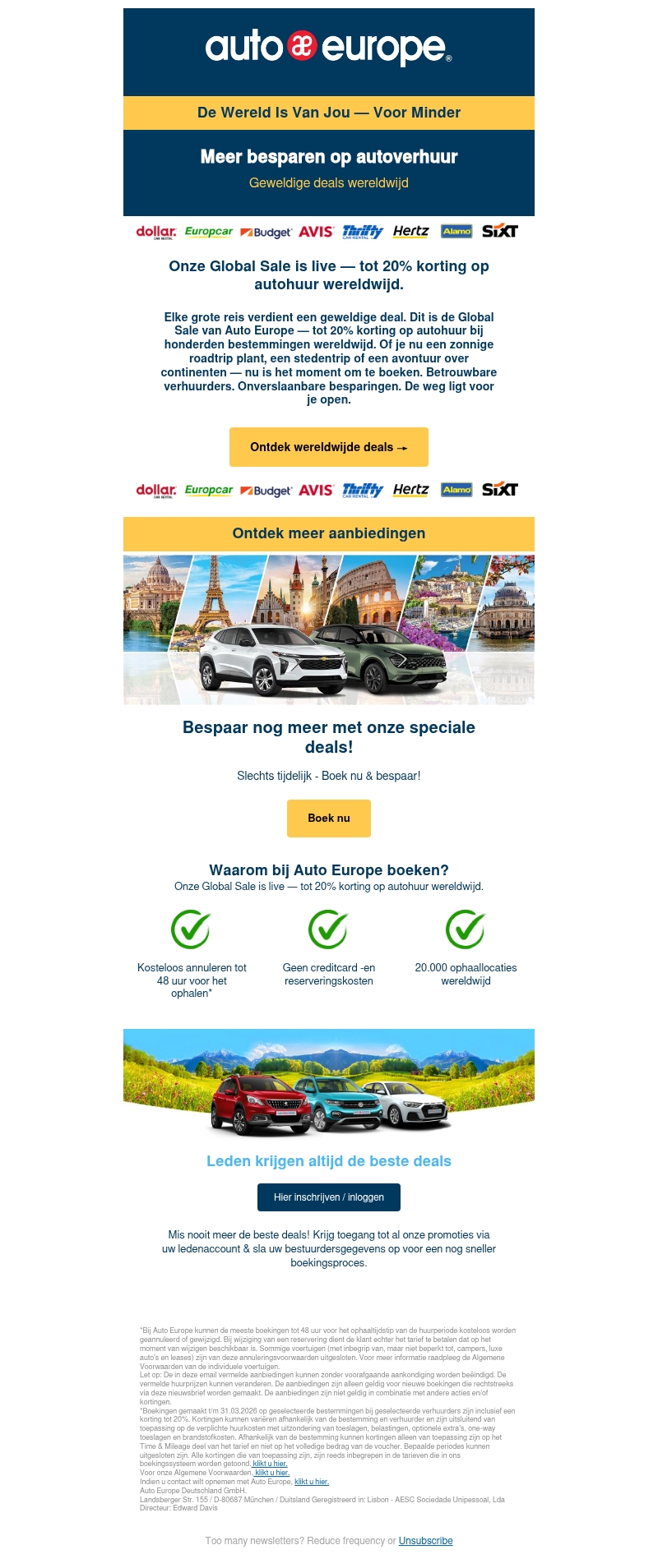 De Global Sale is begonnen | Tot 20% korting op autohuur De Global Sale is begonnen | Tot 20% korting op autohuur