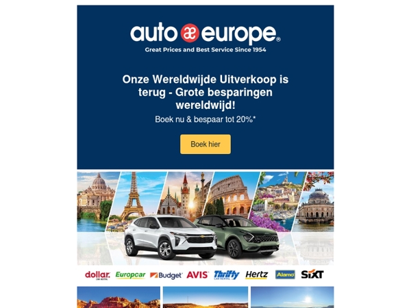 Onze Wereldwijde Uitverkoop is terug - Grote besparingen wereldwijd!