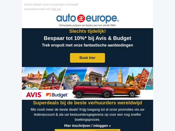 Tot 10% korting bij Avis & Budget - Mis het niet!