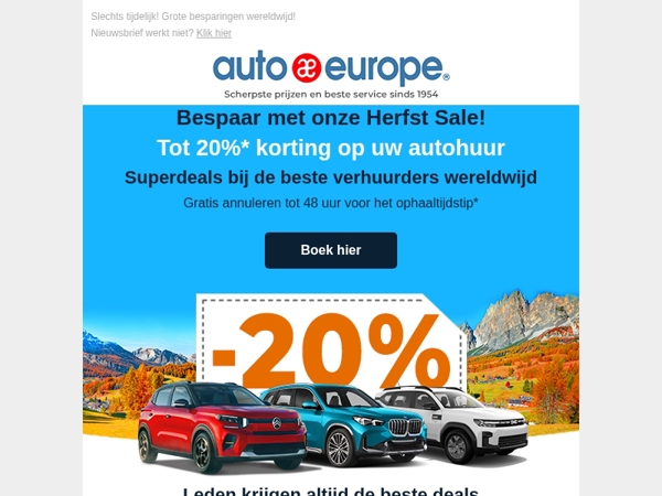 Herfst Sale! Bespaar tot 20%