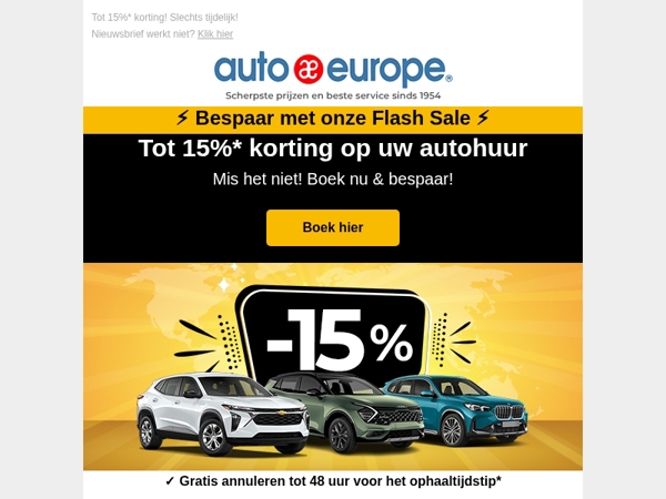 Flash Sale! Bespaar tot 15%