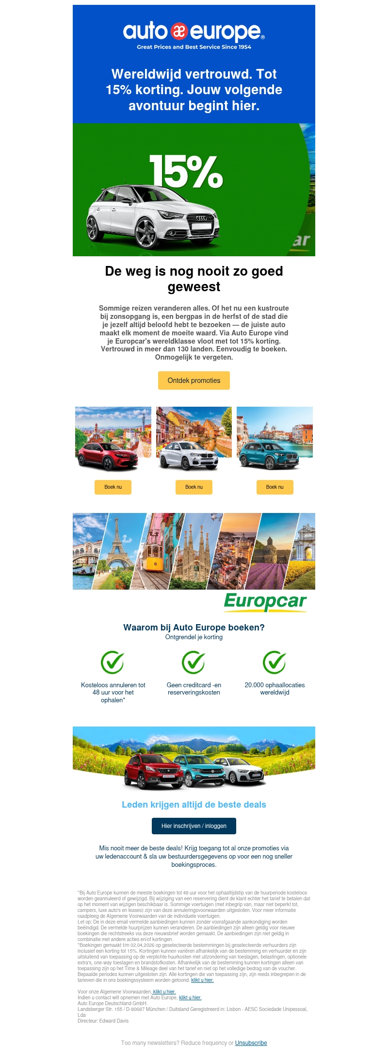 Bespaar tot 15% op Europcar autohuur Bespaar tot 15% op Europcar autohuur