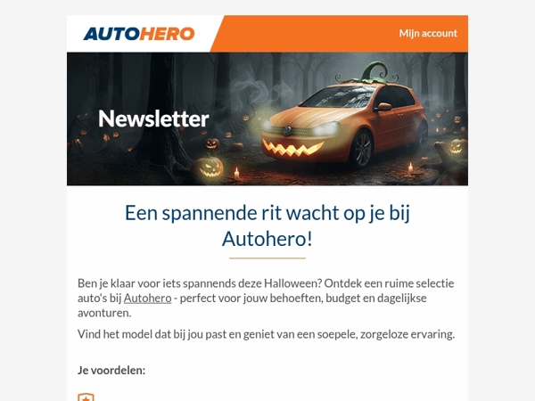 🎃 Trick or treat: Jouw nieuwe auto wacht op je - alleen bij Autohero!