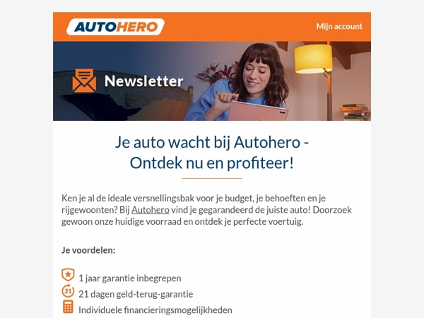 Vind je auto bij Autohero - met 1 jaar garantie en meer!