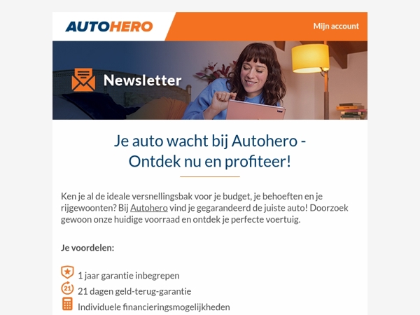 Vind je auto bij Autohero - met 1 jaar garantie en meer!
