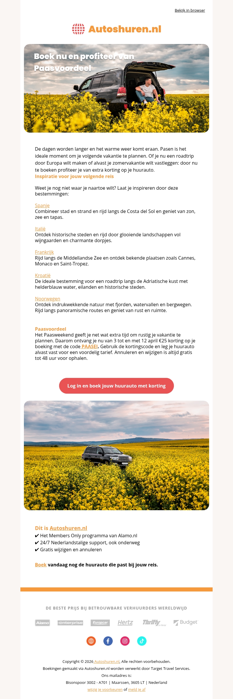 Deze Pasen: €25 korting op Autohuur Deze Pasen: €25 korting op Autohuur
