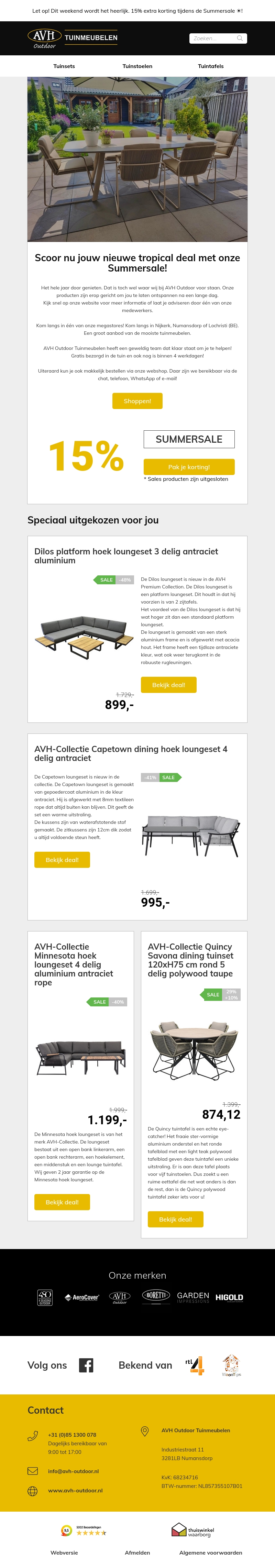 Nu 15% extra korting 🌞. Wees er snel bij! Nu 15% extra korting 🌞. Wees er snel bij!