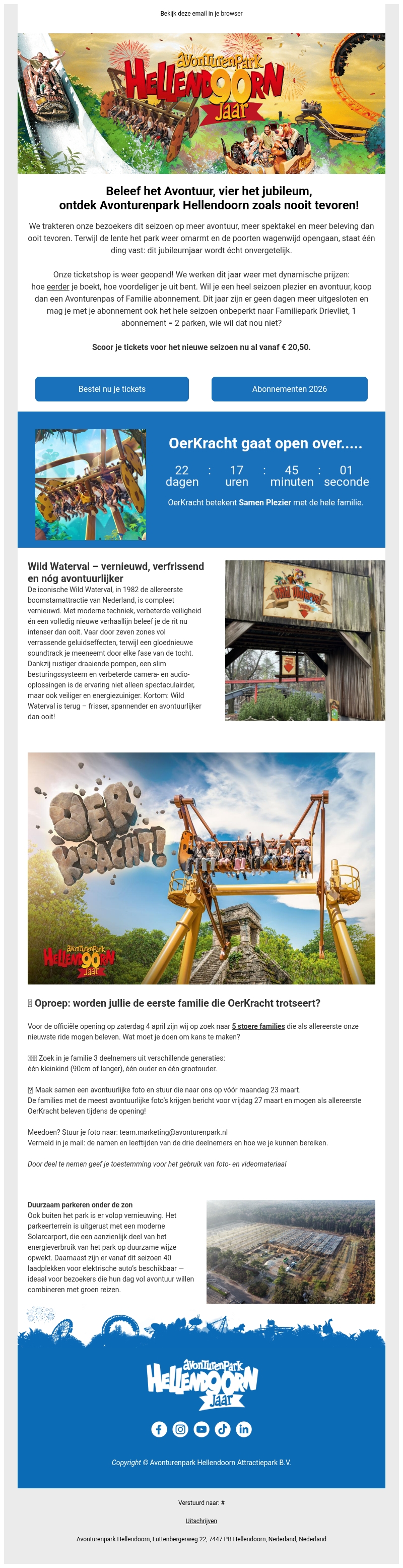 Nieuw seizoen, nieuwe attractie… meer avontuur dan ooit Nieuw seizoen, nieuwe attractie… meer avontuur dan ooit