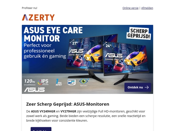 Zeer Scherp Geprijsd: ASUS-Monitoren