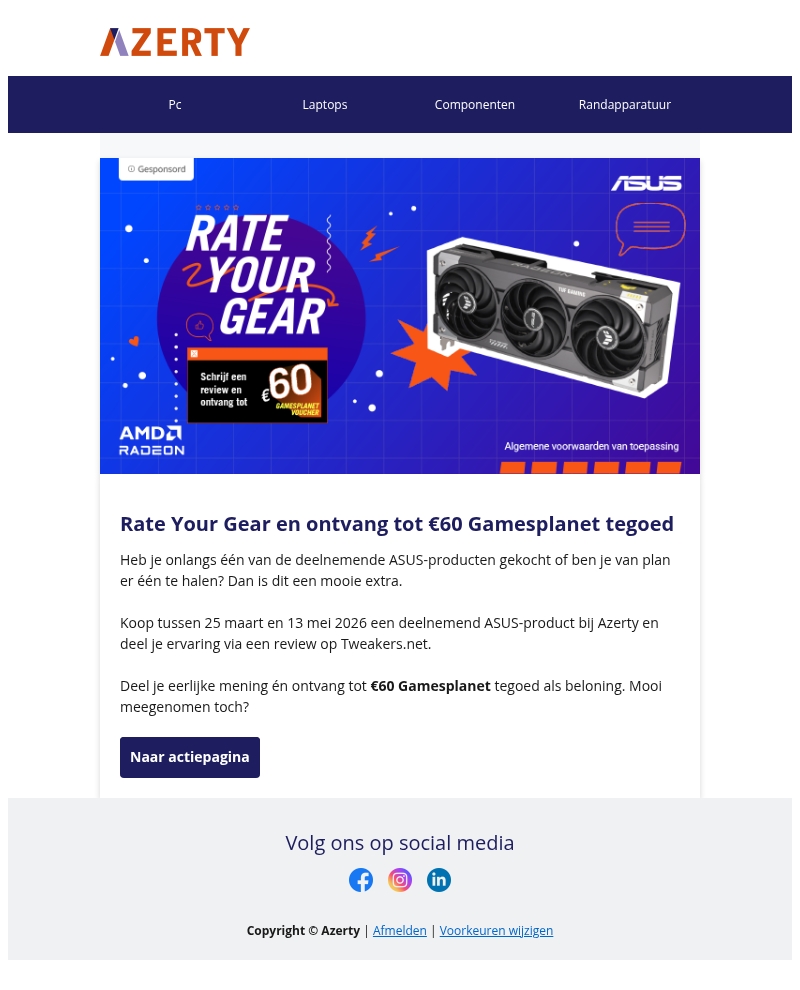 ASUS Rate Your Gear is weer terug ASUS Rate Your Gear is weer terug