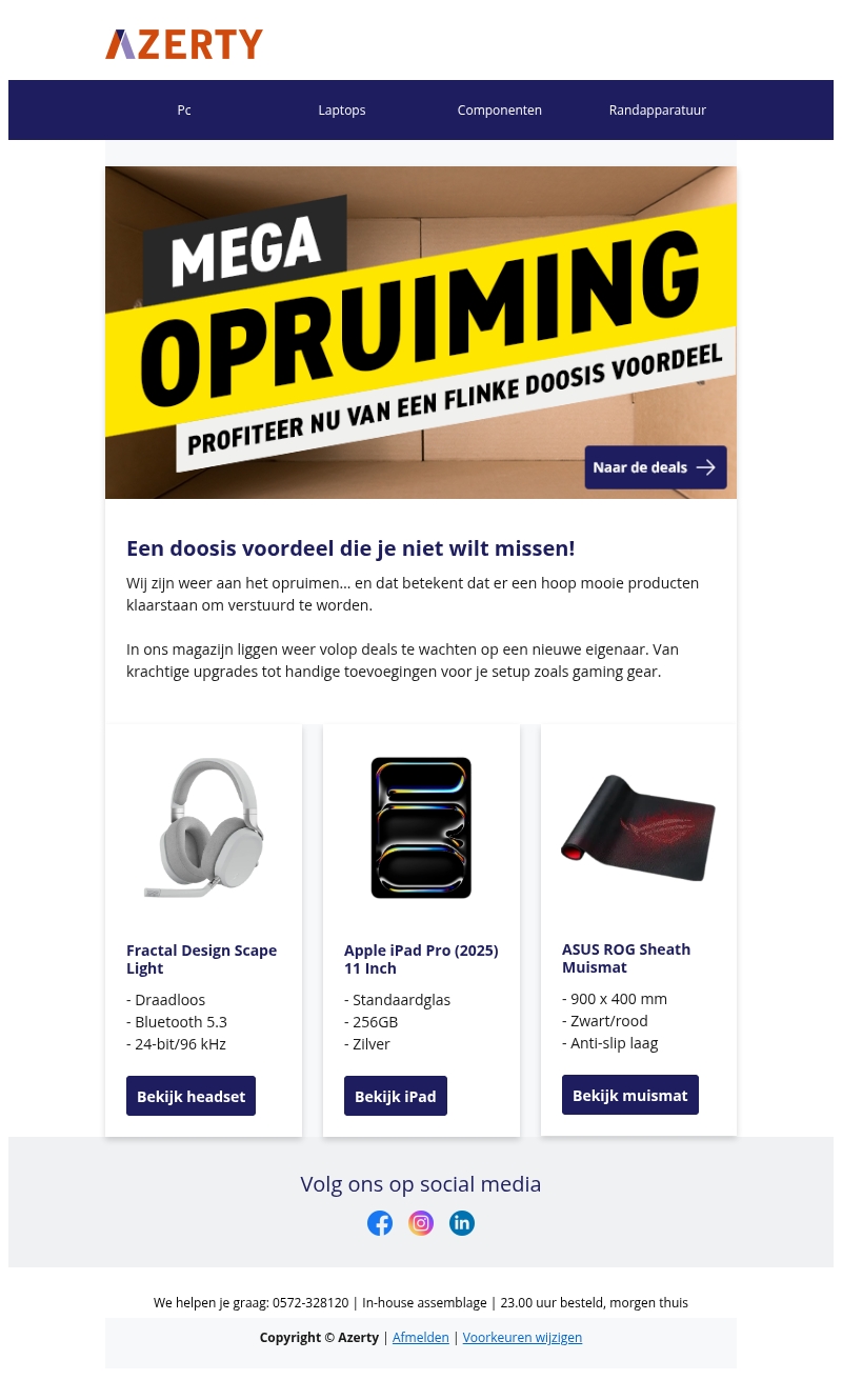 Ons magazijn staat vol deals die wachten om verstuurd te worden Ons magazijn staat vol deals die wachten om verstuurd te worden