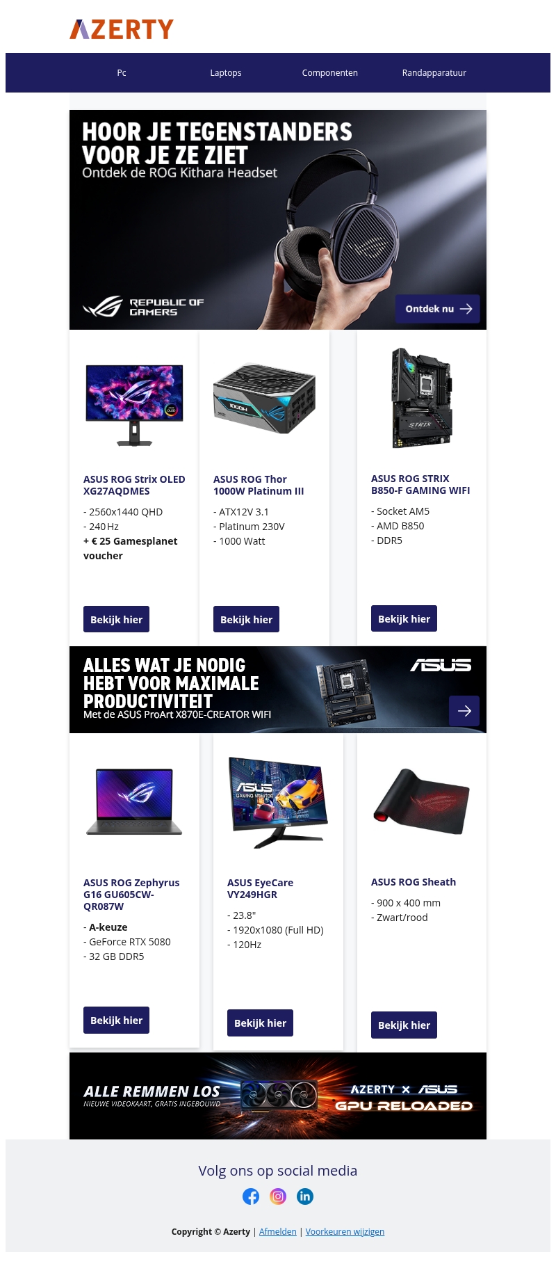 Van high-end monitoren tot moederborden en laptops Van high-end monitoren tot moederborden en laptops