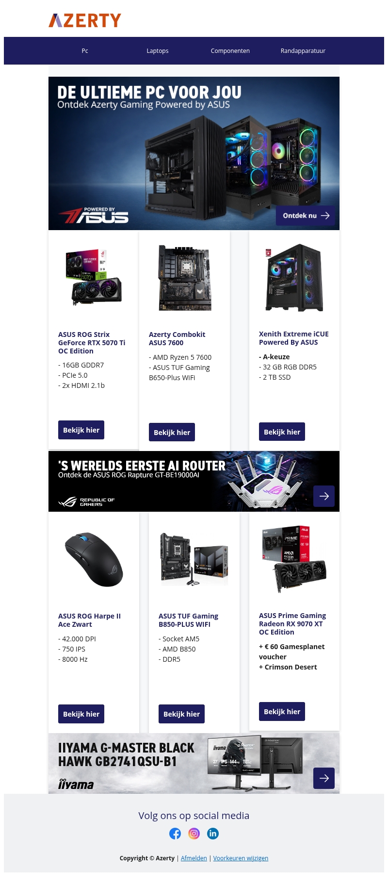 De ultieme Azerty Gaming Powered by ASUS De ultieme Azerty Gaming Powered by ASUS