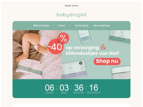 Naïf Care & Wipes 💚 Tijdelijk 40% korting op alles!